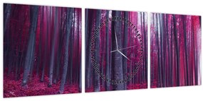 Tablou - Pădurea roz (cu ceas) (90x30 cm)