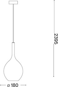 Ideal Lux - Pendul pe cablu KALIQUE 1xE27/42W/230V, Ø18 cm, albastru fumuriu