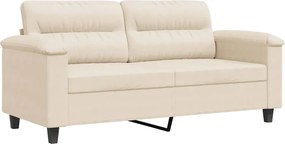 vidaXL Canapea cu 2 locuri, bej, 140 cm, țesătură microfibră