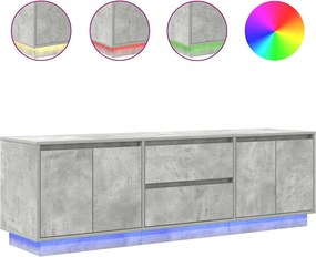 vidaXL Dulap TV cu lumini LED Gri beton 160,5x41x50 cm