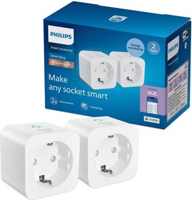 Philips - Set de 2 prize inteligente SCHUKO 2300 W, Wi‑Fi