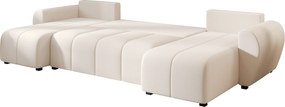 OFERTA Canapea extensibila in forma de U SEVIO 311x145 cm, crem + 2 perne GRATUIT II. calitate