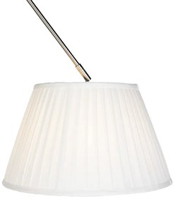 Lampă suspendată din oțel cu abajur plisat crem 35 cm - Blitz