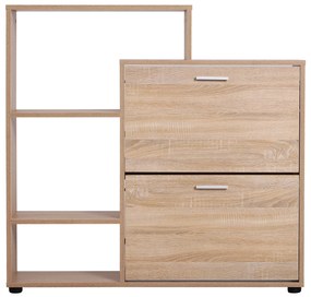 HOMCOM Dulap Pantofi Design Modern 20 Perechi pentru Hol in Lemn 101,5 x 25,5 x 98 cm | Aosom Romania