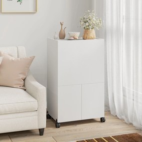 HOMCOM Dulap pentru călcat, masă de călcat pliabilă pe roți cu uși cu deschidere prin apăsare, balamale cu închidere moale, alb | Aosom Romania