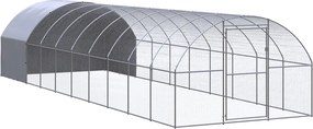 vidaXL Coteț de găini pentru exterior, 3x10x2 m, oțel zincat