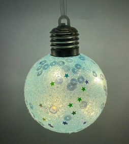 Glob Craciun LED Bright 10cm, Albastru