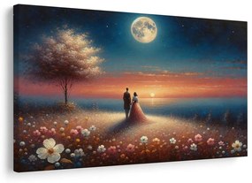 Tablou cuplu în lumina lunii
