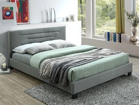 Pat matrimonial 180 cm Telosa New (Gri deschis + Negru) (cu somieră). Promo -17%. 1104414