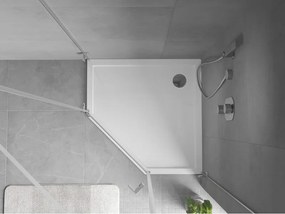 Mexen Flow cadă de duș pentagonală slim 90 x 90 cm, alb lucios - 46P109090