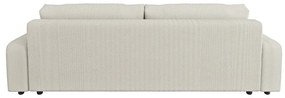 Canapea crem extensibilă, cu spațiu de depozitare, cu tapițerie din catifea reiată 234 cm Sara – Ropez