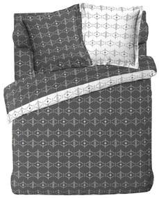 Husă de pilotă albă/gri închis din bumbac pentru pat dublu/extinsă 240x220 cm Aristide – douceur d'intérieur