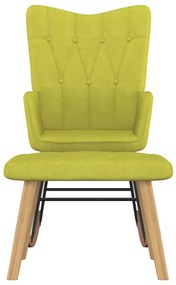 327627 vidaXL Scaun balansoar cu taburet, verde, textil