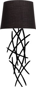 Lampa perete ASAF-6984, negru, metal/material textil, 28x15x72 cm