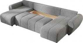 Coltar extensibil in forma de U SEVIO, gri, 311x145 cm + 2 perne GRATUIT