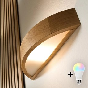 BRILAGI - Aplica de perete LED RGBW reglabilă CARVALHO 1xE27/12W/230V Wi-Fi, stejar