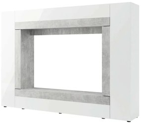 Mobilier living Warsa (Alb + Alb lucios + beton). 1069342