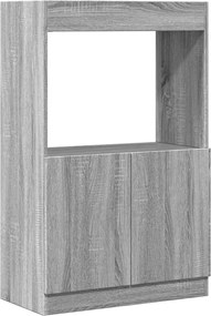 vidaXL Dulap înalt, gri sonoma, 63x33x100 cm, lemn prelucrat