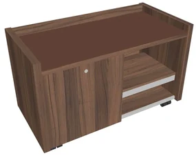 Comodă mobilă Verno 100 x 50 cm cu sticlă, stânga, nuc / maro