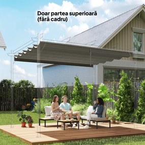 Outsunny Tettuccio di Ricambio per Gazebo 3x3 m con 10 Fori di Drenaggio Grigio | Aosom Romania