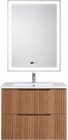 Set Mobilier Baie Suspendat 60 cm Riflat – Faggio (Fag) SET MOBILIER CU OGLINDA LED FARA DEZABURIRE
