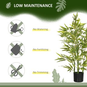 HOMCOM Plantă Artificială de Bambus Înaltă de 90 cm cu 504 Frunze din PEVA și PP Verde cu Ghiveci de Ciment Ø15x12.5 cm | Aosom Romania