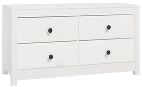 Dulap lateral, alb, 100x40x54 cm, lemn masiv de pin 1, Alb, 100 x 40 x 54 cm