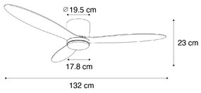 Ventilator de tavan alb 132cm incl. LED Dimmable cu telecomandă - Sofio