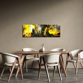 Tablou - Fotbal în marele oraș (cu ceas) (90x30 cm)