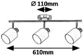 Rabalux 5011 - Lampă spot NATINA 3xE14/25W/230V