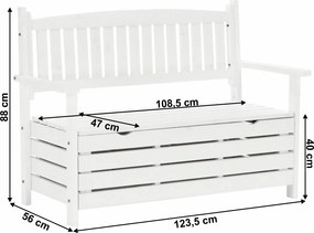 Bancă de grădină, alb, 123,5 cm, DILKA