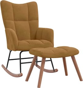 vidaXL Balansoar cu taburet, catifea maro