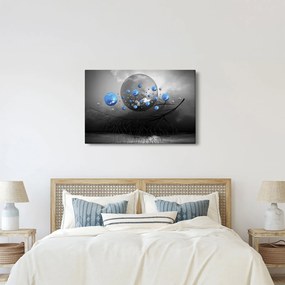 Tabloul cu bile abstracte albastre (90x60 cm)