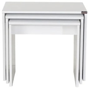 SET 3x măsuță de cafea de culoare albă