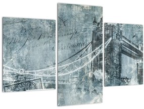 Tablou - Tower Bridge în tonuri reci (90x60 cm)