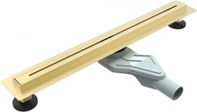 Set rigola pentru dus plus capac Inter Ceramic New Generation Slim 60 cm finisaj auriu periat
