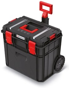 Valisa cu roti A, 51 cm, compartiment si bare de prindere, neagra