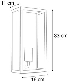 Lampă de perete exterioară industrială verde închis cu sticlă IP44 - Rotterdam