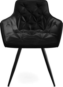 Scaun MANGO, negru, stofa catifelata, 57x45x83 cm