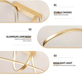 Brilagi-LED Lustră aplicată reglabilă TWISTER LED/60W/230V 3000-6000K auriu + telecomandă