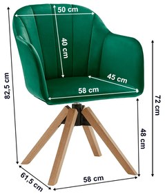 Fotoliu rotativ, textil Velvet, smarald fag, DALIO