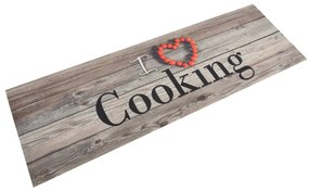 vidaXL Covor de bucătărie lavabil Cooking, gri, 60x180 cm, catifea