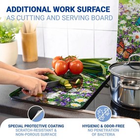 Protecții de aragaz 2 buc. din sticlă temperată 52x30 cm Summer Meadow – Maximex