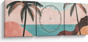 Tablou - Palmieri la mare (cu ceas) (90x30 cm)