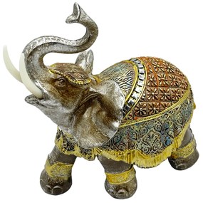 Elefant decorativ ZOLA, Argintiu, 12x13cm