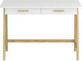 Birou BELLE, stejar/alb, PAL laminat, 120x55x80 cm
