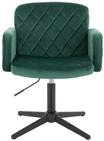 HR802CROSS Scaun Verde din Catifea cu Bază Neagră