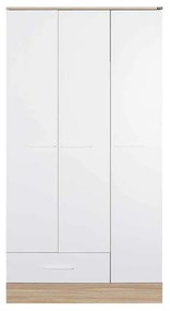 Dulap Haine Adore Base, 3 usi, 1 sertar, Alb, 103 x 198 x 52 cm