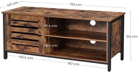 COTVI7 - Comoda TV 110x40x50 cm, living, dormitor, stil industrial - Maro