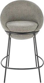 Scaun bar H118, gri/negru, stofa clasica/otel, 53x57x90 cm